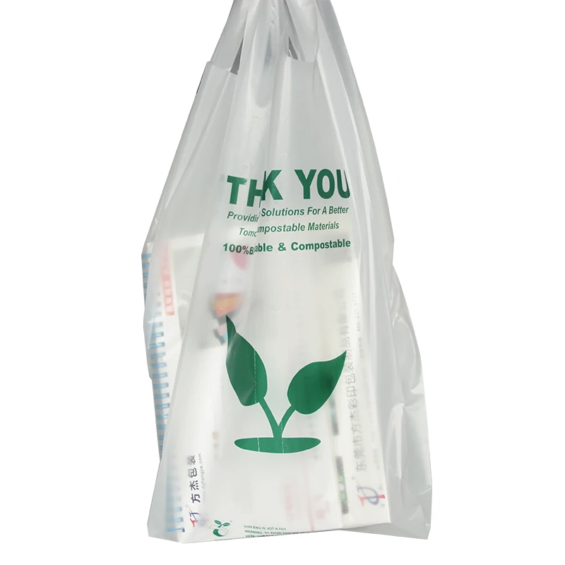 
100% biodegradable cornstarch EN13432 certificated eco supermarket compostable shopping bags 