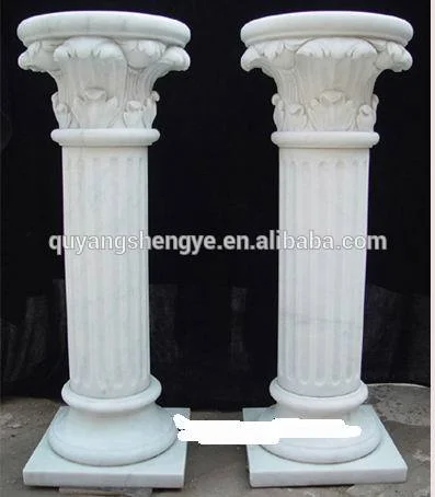 Shengye stone carved Roman pillar European style column villa living room exhibition hall background wall decoration