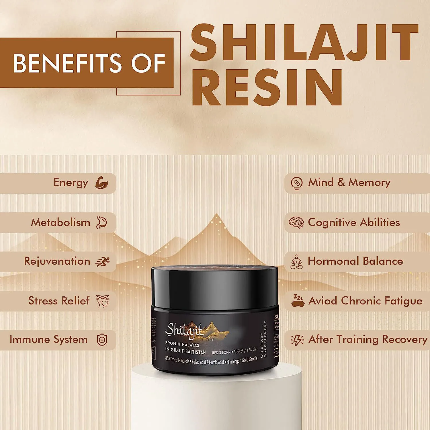 FAST SHIPPING Shilajit Resin Original Siberian Pure Shilajit Humic Acid Supplement Support Metabo