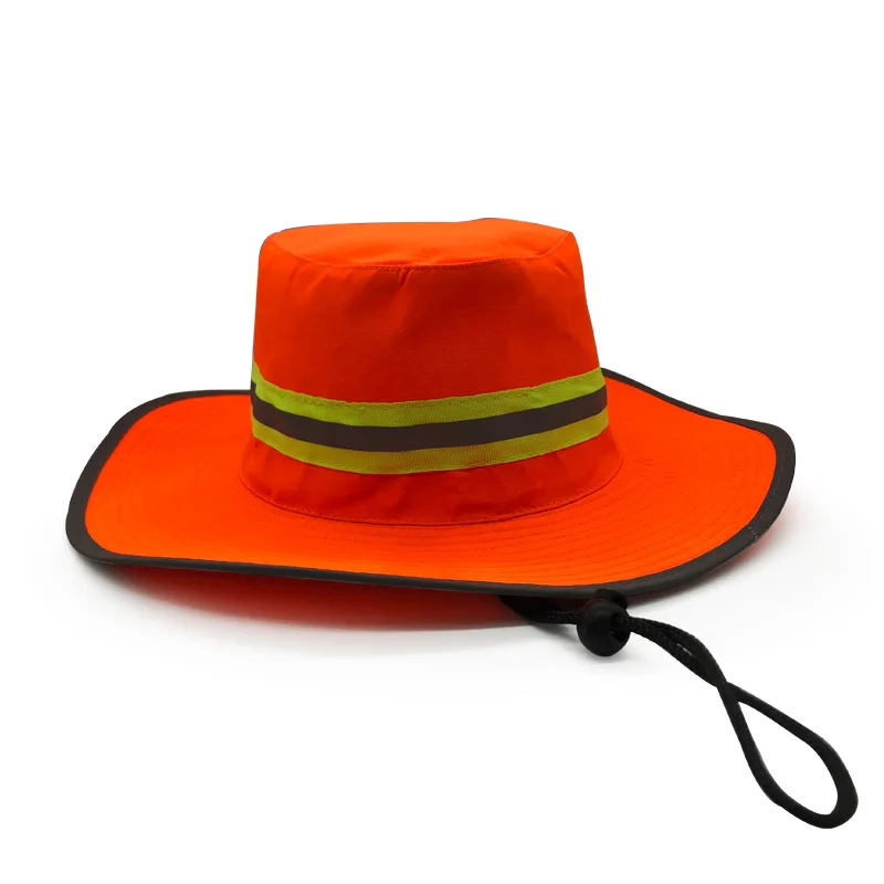 Панама на шнурке для мальчиков, крутая Светоотражающая неоновая Панама с кулиской, 6 панелей, ярко-оранжевого цвета
