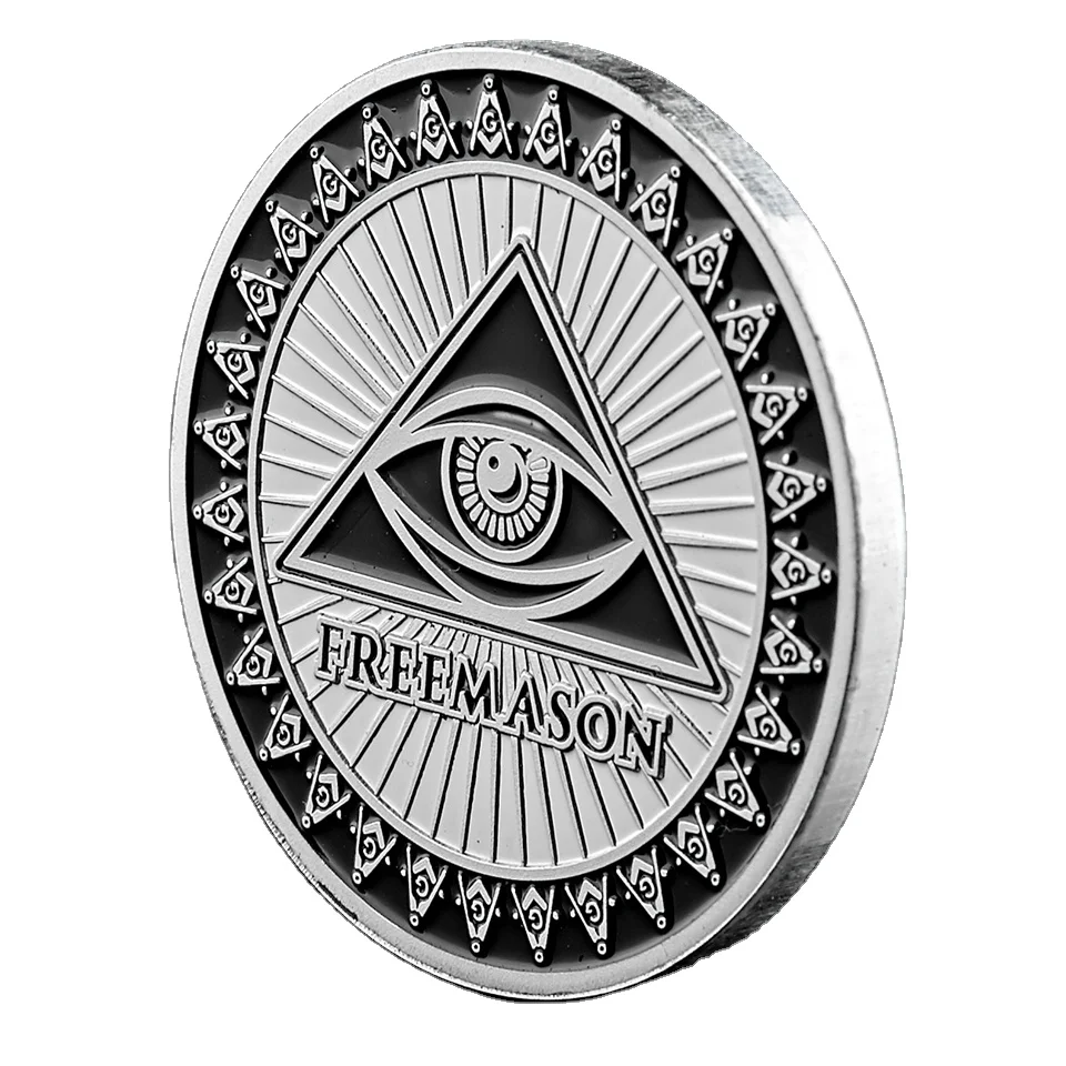 
Medal coin Accepted Masons Silver Plated 1 oz Masonic Symbols Bullion&Coin Collections 