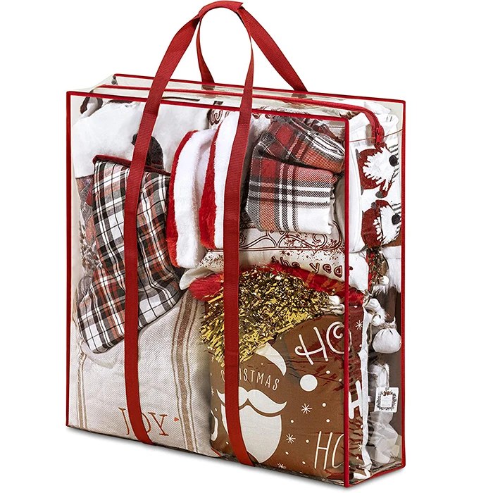 Christmas Storage Bag for holiday ,Clear PVC Storage Bag  for All Seasonal Clothing and Christmas Decorations