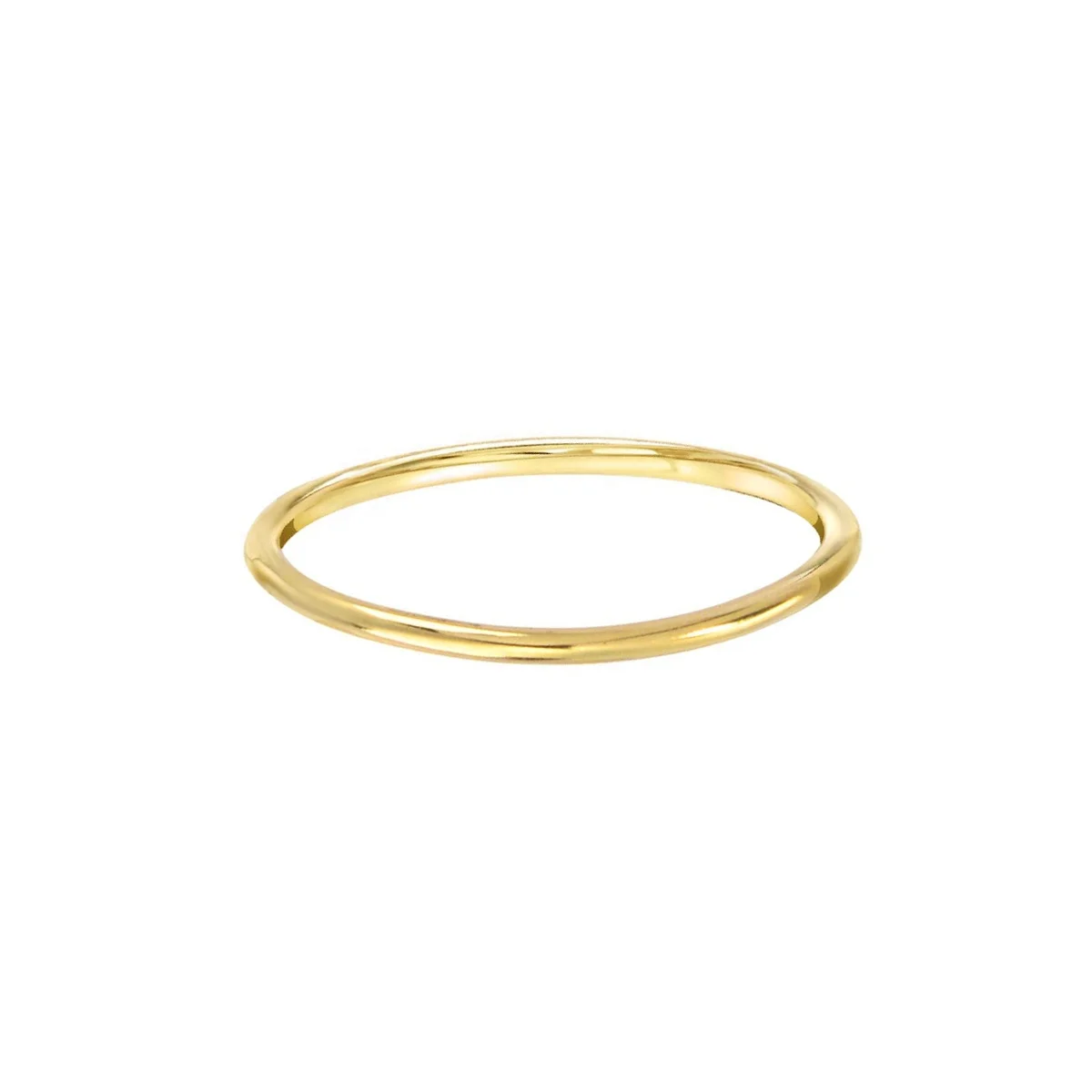 Custom Minimalist 14K Solid Real Gold 1mm Thin Stackable Band Classic Prime Dainty Jewelry Round Smooth Skinny Stacking Ring