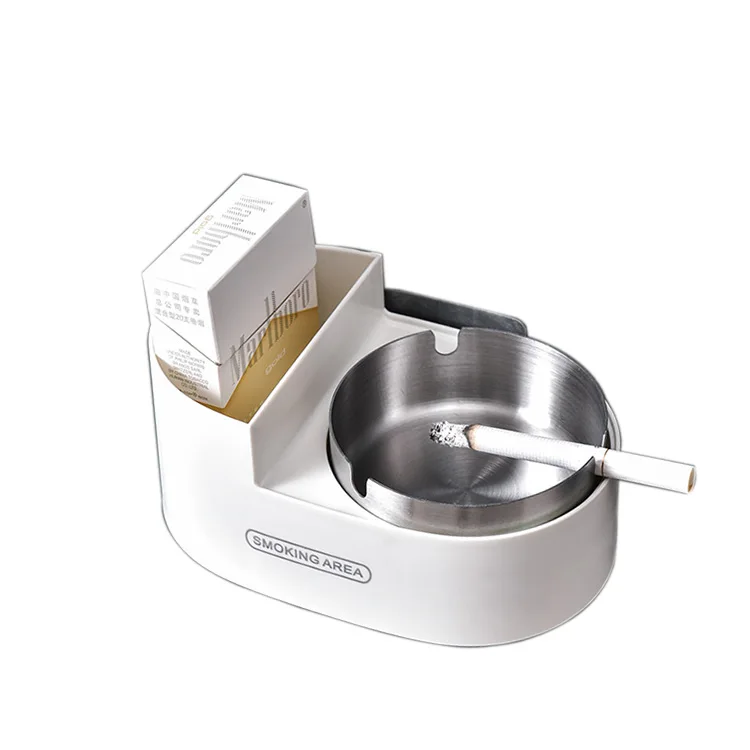 Creative new product wall mounted bathroom cigarette ash tray  stainless steel toilet ashtray Detachable waterproof with lid