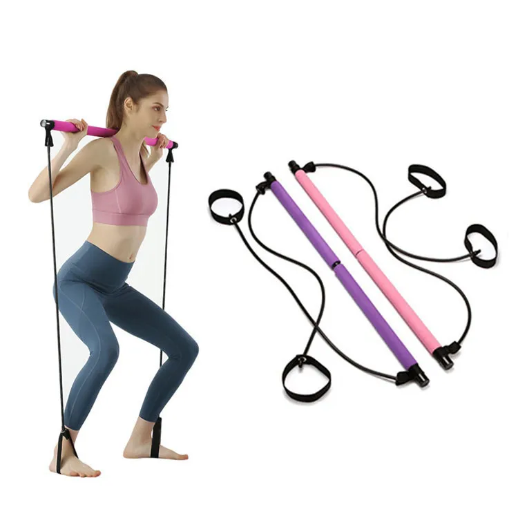 Best Selling Yoga Exercise Bar Pilates Stick With Resistance Band Pilates Accessories