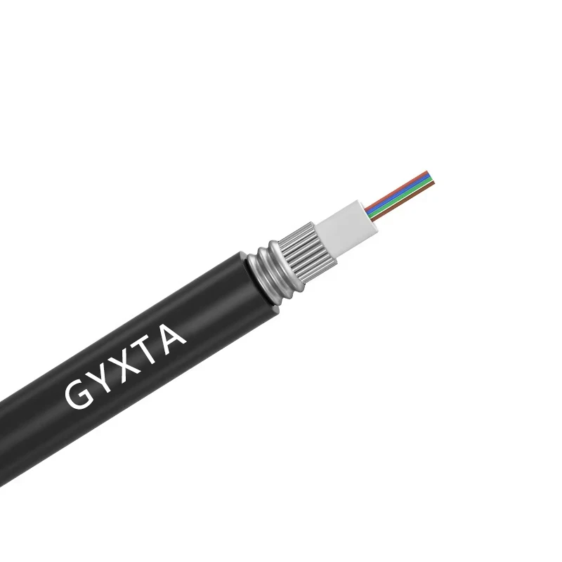 SHFO-GYXTA 4Core Outdoor Overhead Optical Cable Fiber Communication Monitoring Cables Central Bundle Tube Armored Optical Cable