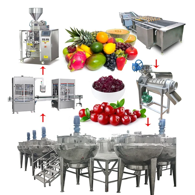 From A to Z fruit jam making processing machine concentrating processing line vegetable and fruits jam production line