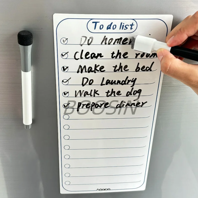 Customized White Silicone Dry Erase Calendar Fridge Planner with Plastic Writing Board Use As a Message Board