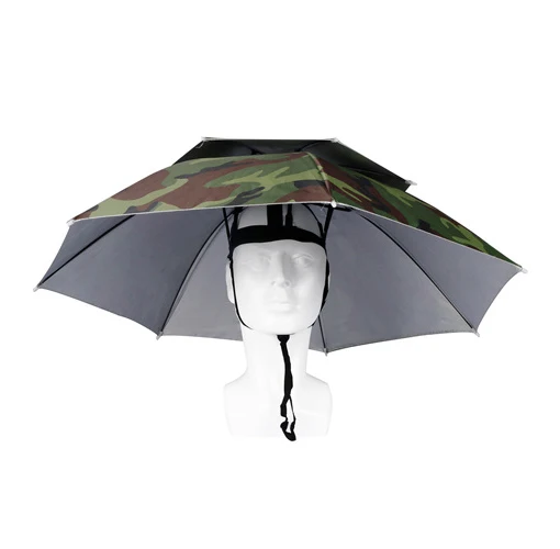 Customized good quality fishing head wearing sun umbrella outdoor tea picking umbrella