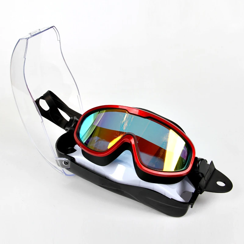 No Leaking UV Protection Waterproof Outdoor Polarized Anti-Fog Comfortable Black Swimming Goggles Case for Adult Men