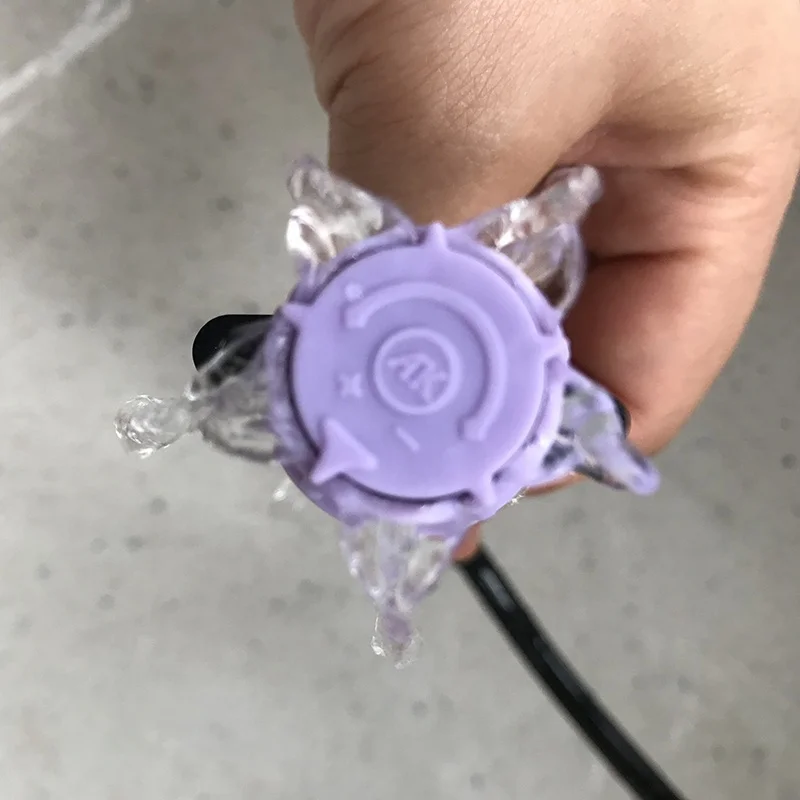 Watering Drip Irrigation Fittings Flux Adjustable Five Holes Purple Color Garden Irrigation Dripper