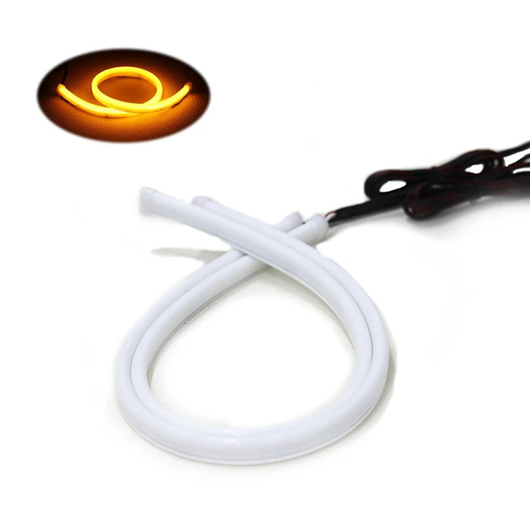 24 Inch Soft Light Guide Dual Color White/Amber LED Tube Strip Lamp For DRL Daytime Running lights and Turn Signal Lights