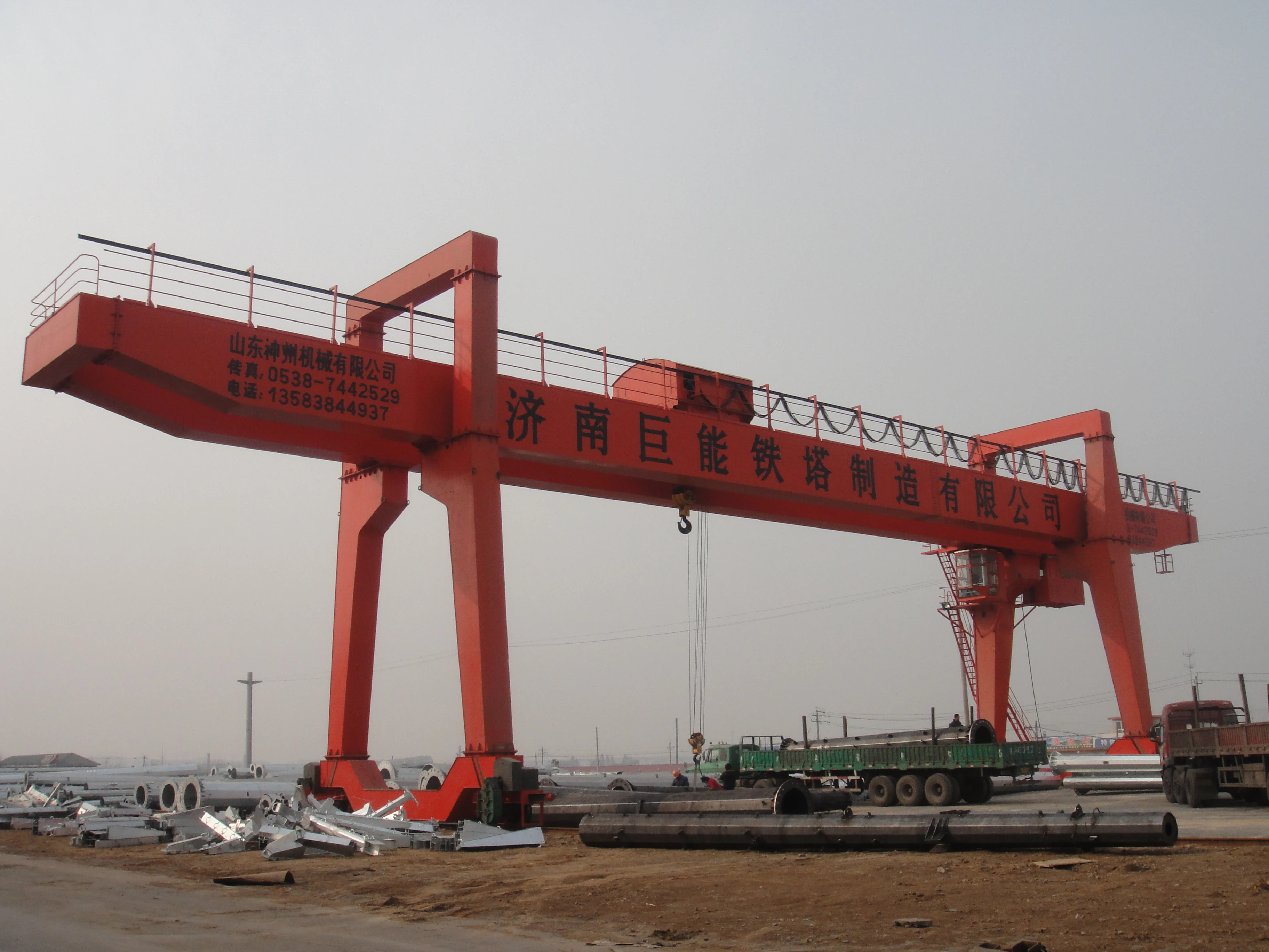 SZMC Brand Large Machinery Wireless Crane Remote Control Double Girder Gantry Cranes Manufacturing Plant