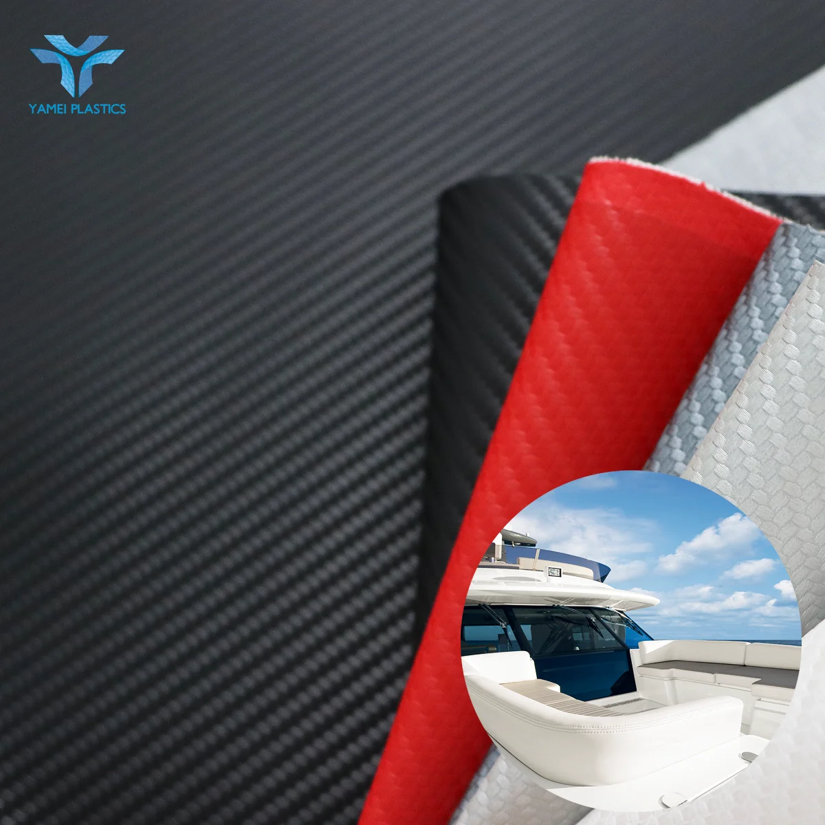 high quality carbon fiber pattern glossy synthetic marine vinyl for boat outdoor upholstery and car seat covers