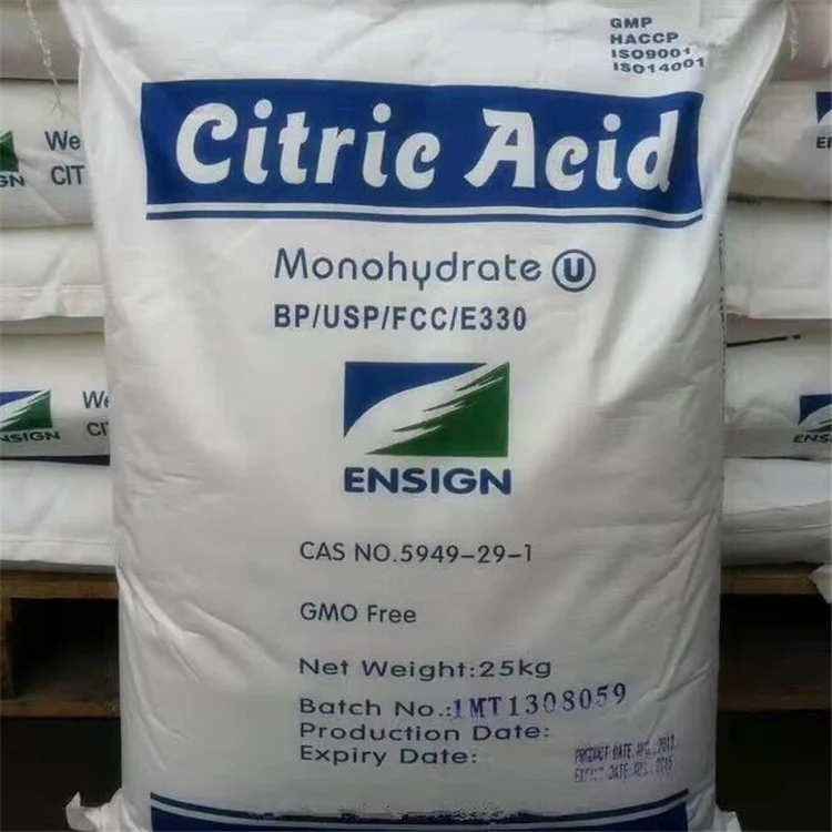 Blue  ENSIGN Food Grade Citric Acid Monohydrate/Citric Acid price 99.5%