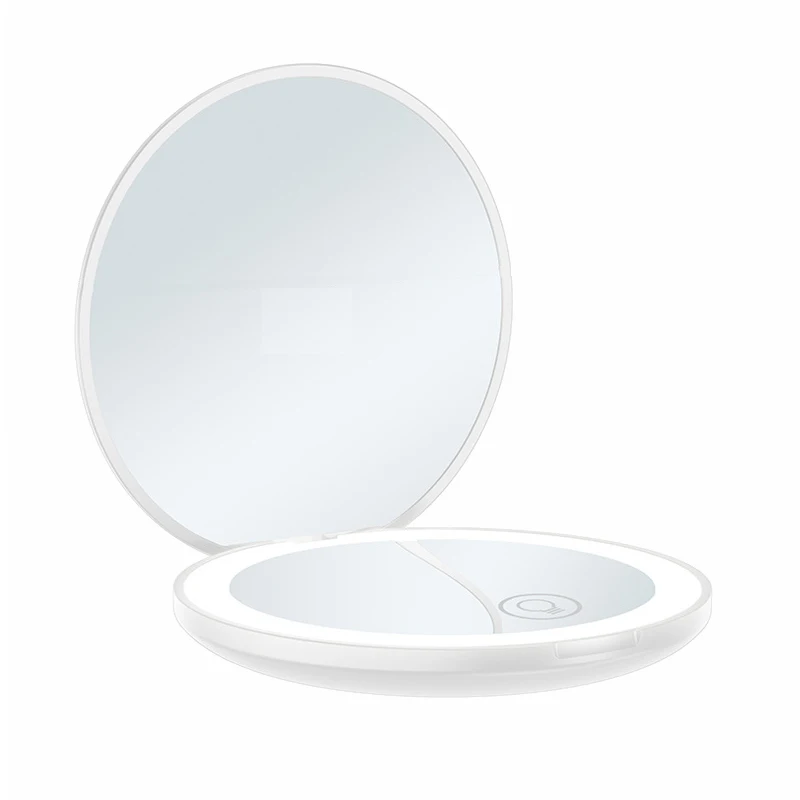 Портативное круглое компактное зеркало для косметики