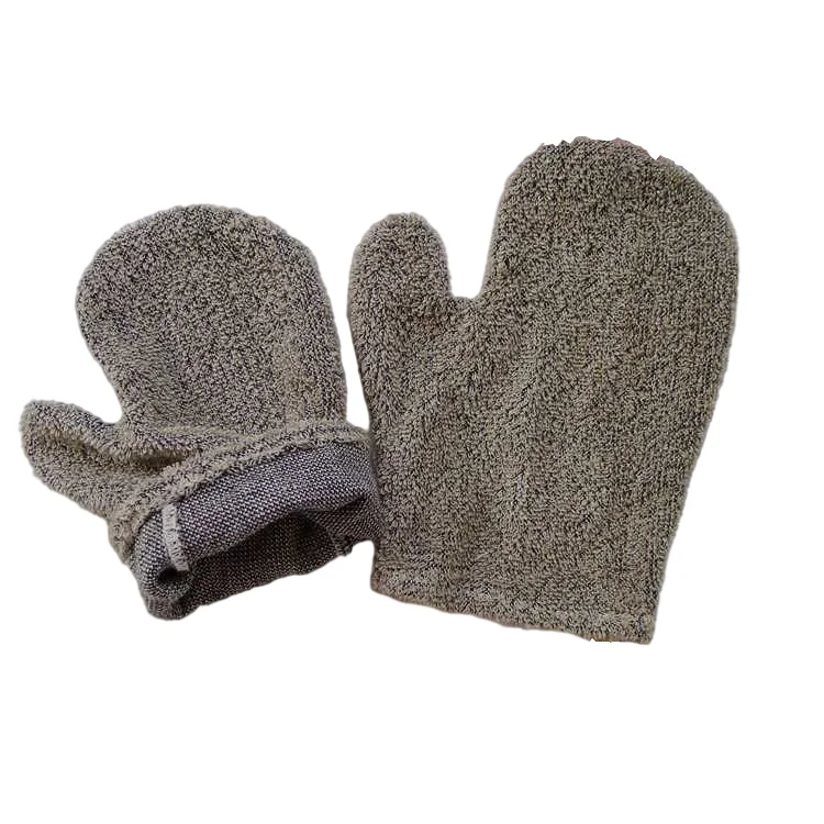 Beauty Spa Massage Korean Scrub Mitt Bamboo Charcoal Exfoliating Bath Gloves