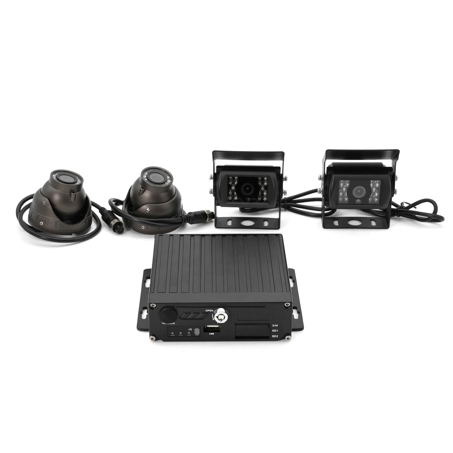 FL&OEM Dual SD Card MDVR GPS Tracking CCTV System Truck Mobile Car DVR Analog Bus MDVR Camera Set 4G GPS WiFi For Car Vehicle