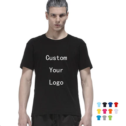 180gsm OEM Brand Logo Custom Printing t-Shirt 100% Cotton Unisex Men t Shirts Round Neck Tops Custom Image Printing Tees Summer