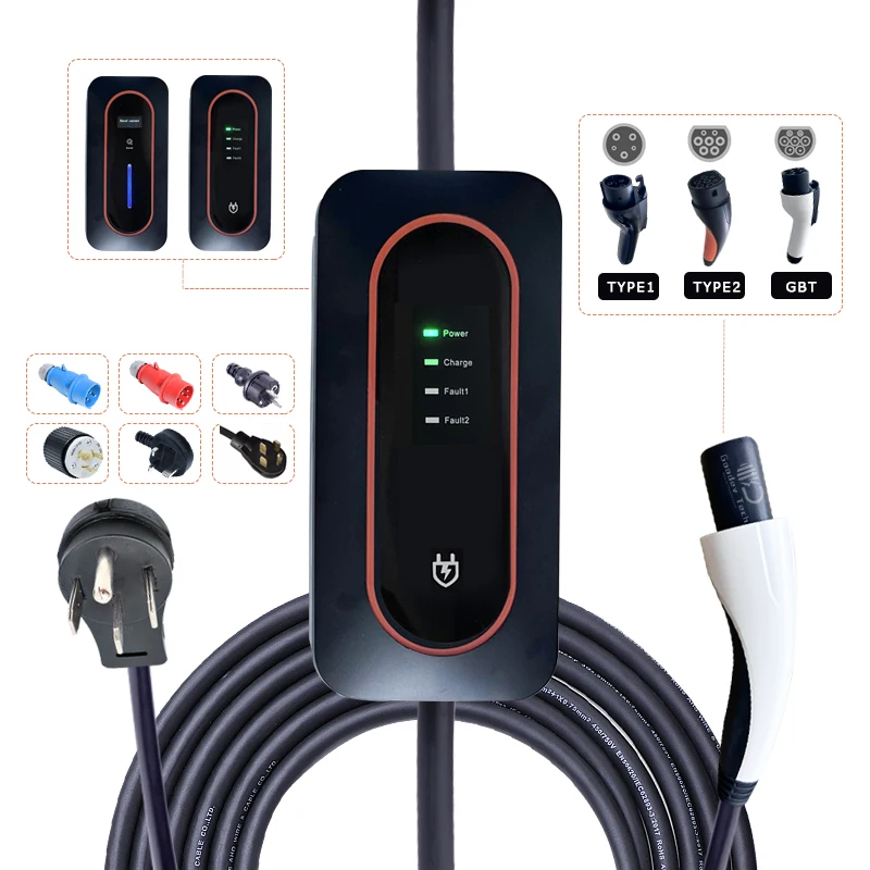 Mode 2 16A 32A 40A 7KW Tesla Model 3 X Y Home Charger OEM Charging Station Cable