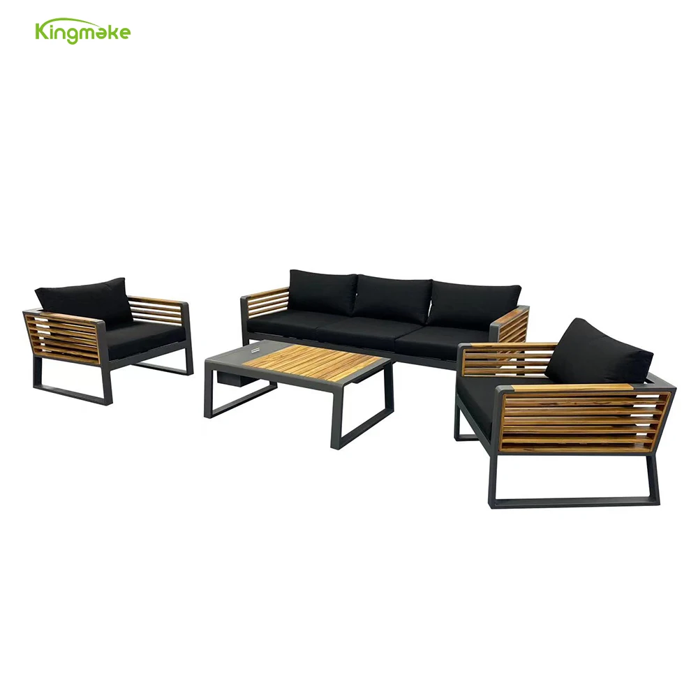 Outdoor Sectional Set Metal Aluminum Lounge Set Patio Furniture garden Sofa outdoor furniture With Waterproof Cushion