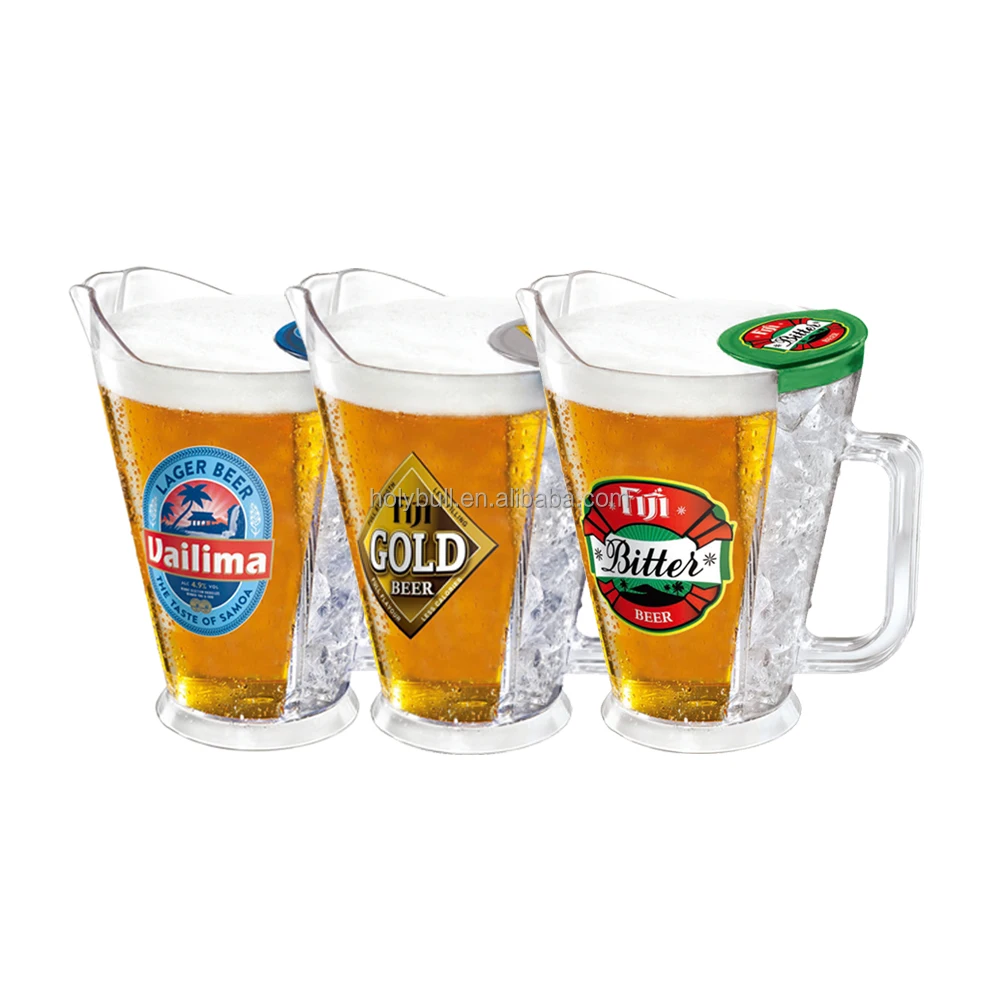 Beer Pitcher Plastic Water Pitcher 1.5L Plastic Beer Pitcher Jugs With Ice Compartment