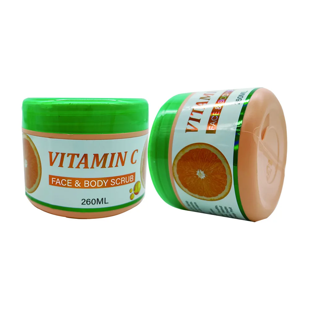 The Best Whitening Skincare Product with collage Vitamin C Face & Body Scrub 260