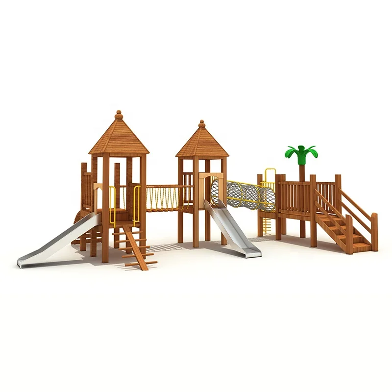 Customized Wooden Theme Children Playground Equipment Park Outdoor for Kids Dubai (1600294437646)