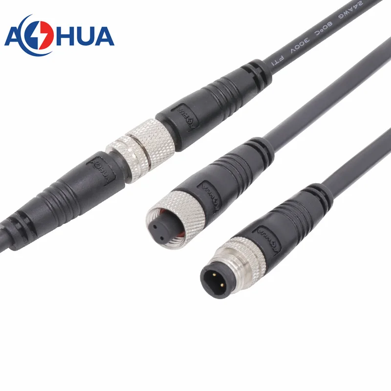 M12 металлический провод Кабельный разъем 2pin 3pin 4pin Электрический круглый провод питания разъем