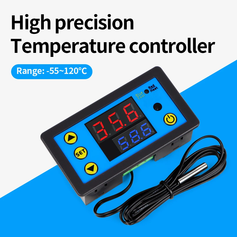ZFX-W1608 Temp Controller 15m Remote Control Distance Thermostat Dual Display LCD Thermoregulator Temperature Alarm