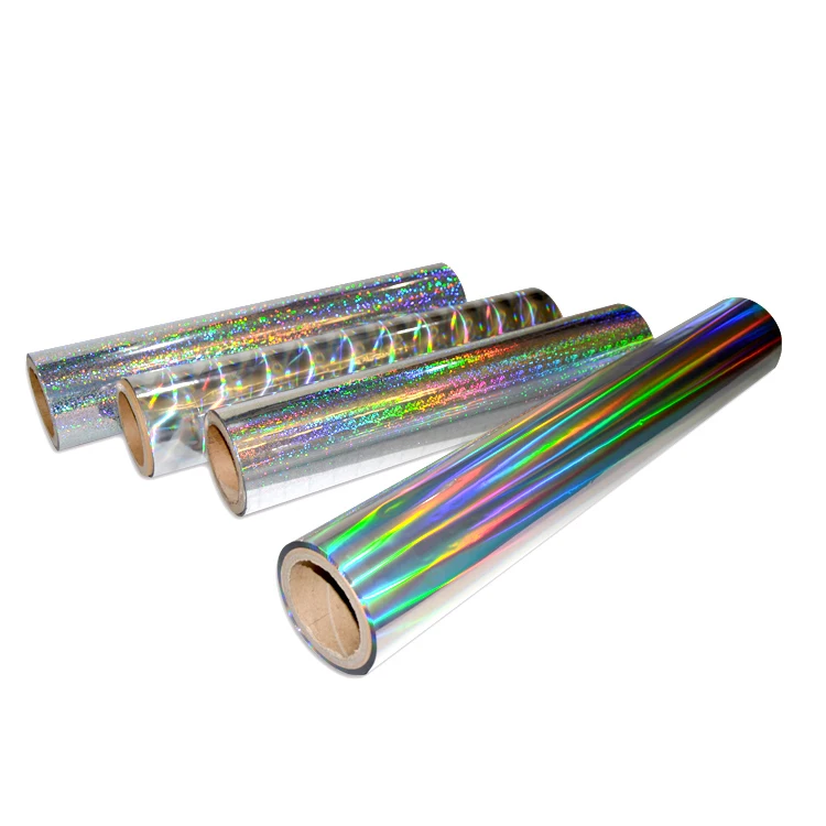 Печатная голограмма Boop прозрачная Серебряная БОПП пленка в бесшовном Радужном узоре