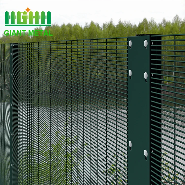 High Security Welded Wire Mesh Panel Fence Galvanized Clear View 358 Anti Climb Fence