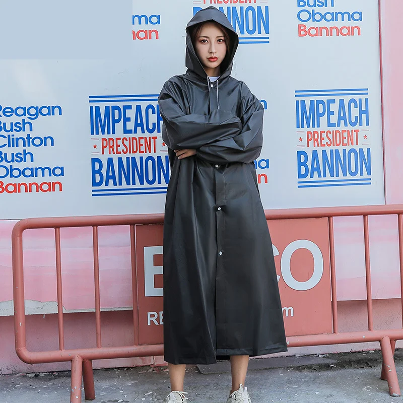 Non disposable thickened adult raincoat manufacturer direct sales outdoor travel EVA raincoat