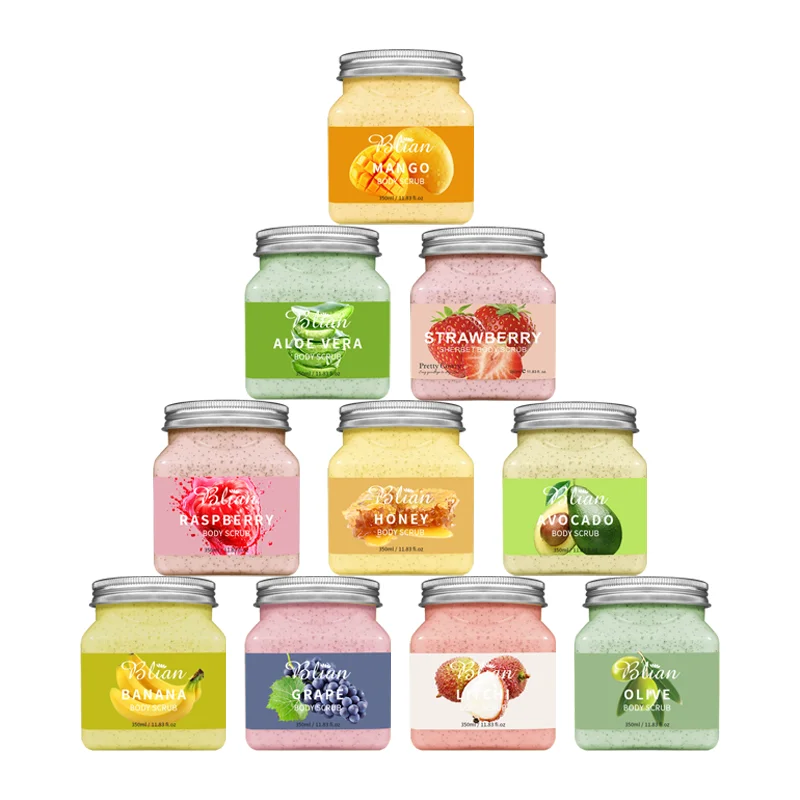 Hot sale Amazon Wholesale OEM Private label natural fruit face scrub organic deep cleansing facial body scrub