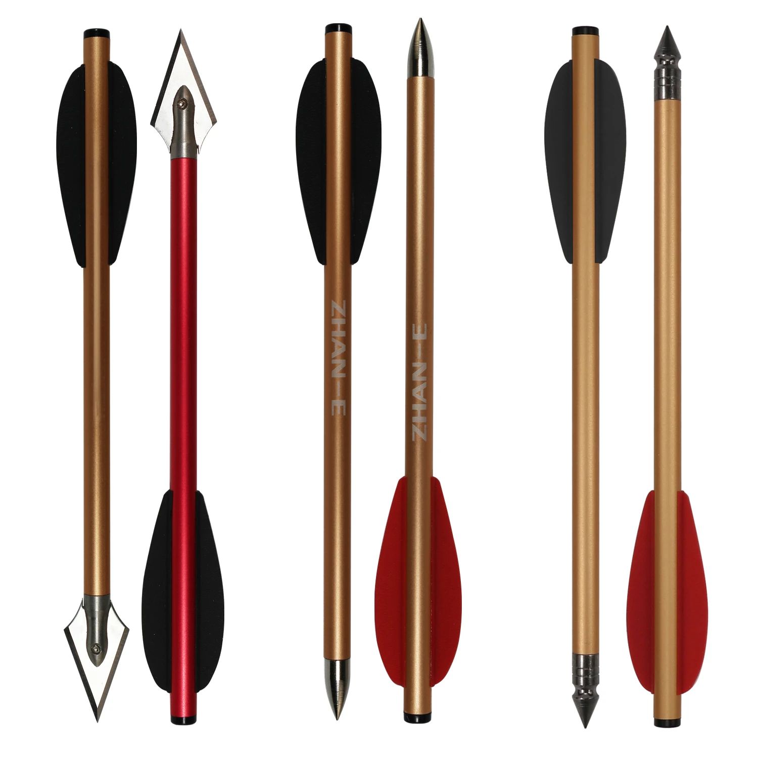 6.5 Inch Aluminum Crossbow Bolts with Multiple Arrowheads Broadhead Bodkin-Tip for Archery Crossbow Hunting