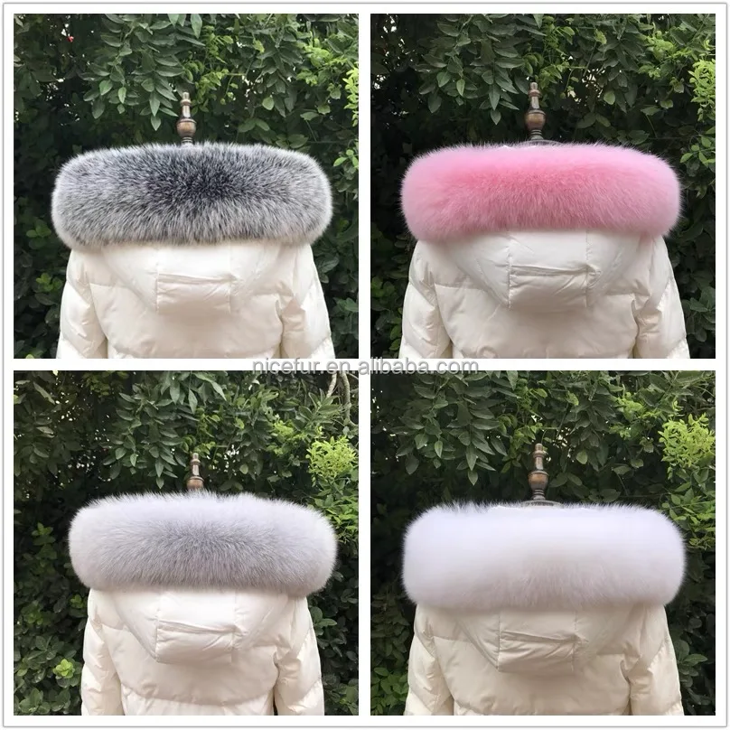 100% Natural Real Fox Fur Collar Fashion Scarves For Ladies Women And Men Coat Jacket Winter Fur Scarf Woman Black White Shawl