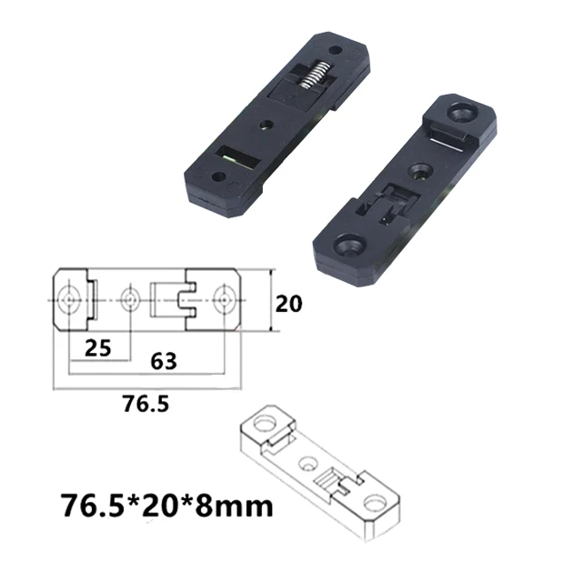 Universal Back And Grey 20mm Din Rail Spring Clip,Plastic Din Standard Rail Mounting Clip