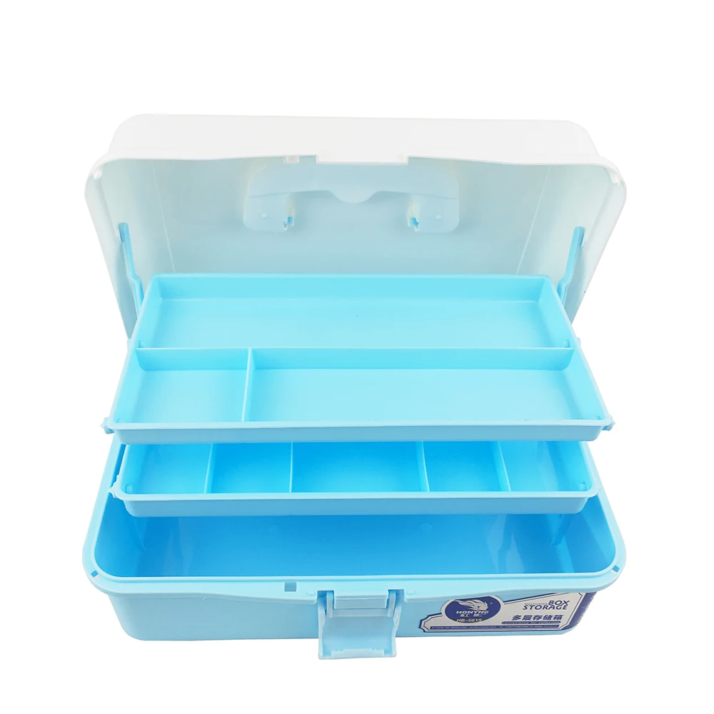 2022 New Product Plastic Storage Box With Three-layer Tray Inside For Hardware Tool
