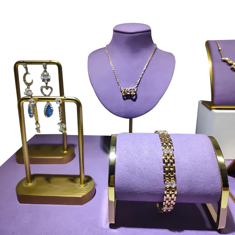 Custom Logo Jewelry Organizer Jewelry Storage Bag Velvet Jewelry Box Hot Selling European Vintage Wooden Necklace Display Stand