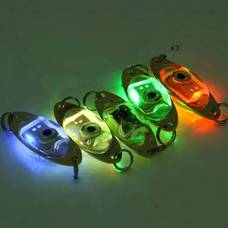 Deep Sea Attractant Offshore Metal Bait Flash Eye Shape LED Underwater Fishing Lure Light