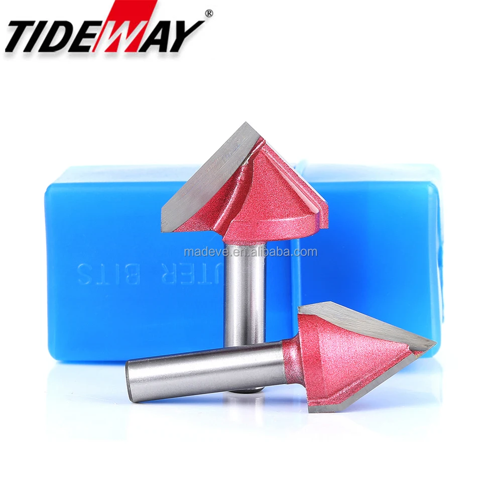 Wholesale 6mm Shank 3D V Shape Grooving CNC Milling Tungsten Carbide Tipped Carving Router Bit