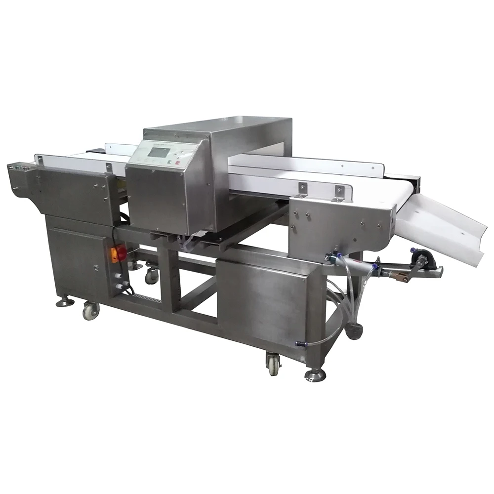 Metaldetector for ice cream vegetable cutting machine wood chipper with conveyor
