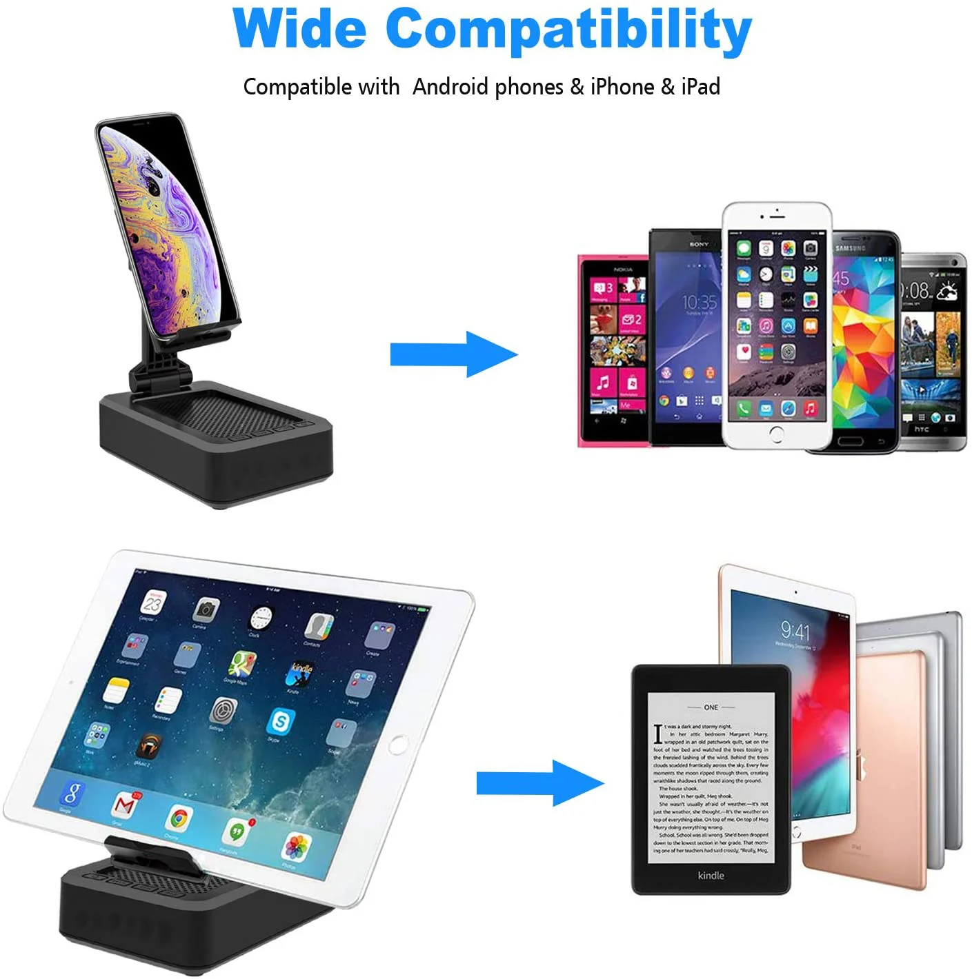 2022Newest cell smart mobile phone holders with speaker customize flexible adjustable desk stand for ipad accessories adjustable