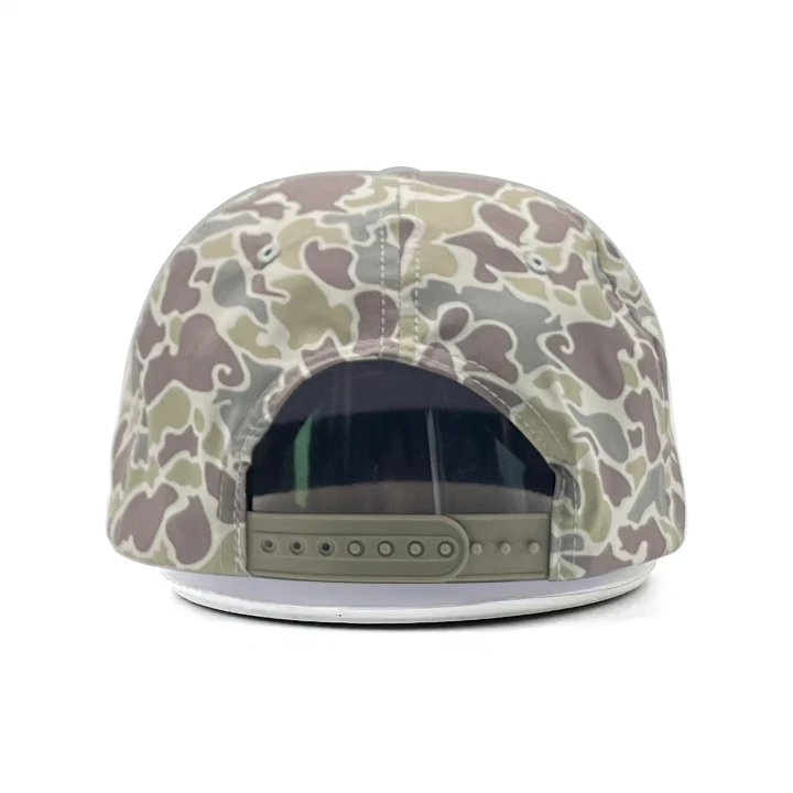 Design Your Own Embroidery Logo Flat Brim Unstructured 5 Panel Custom Camo Rope Snapback Hats Cap