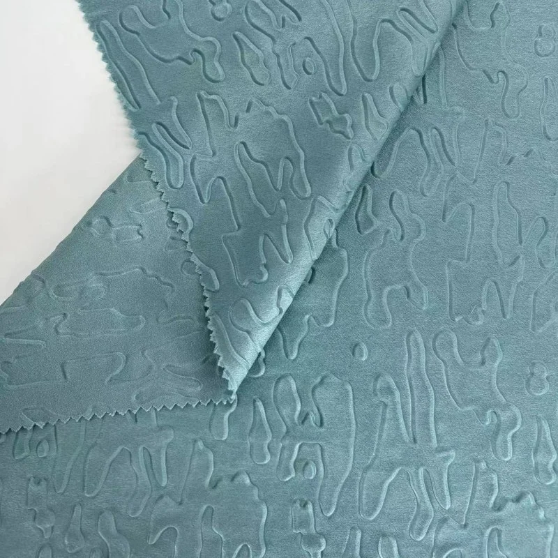 New arrival 75D spandex 100%polyester silk embossed fabric for women dress clothes