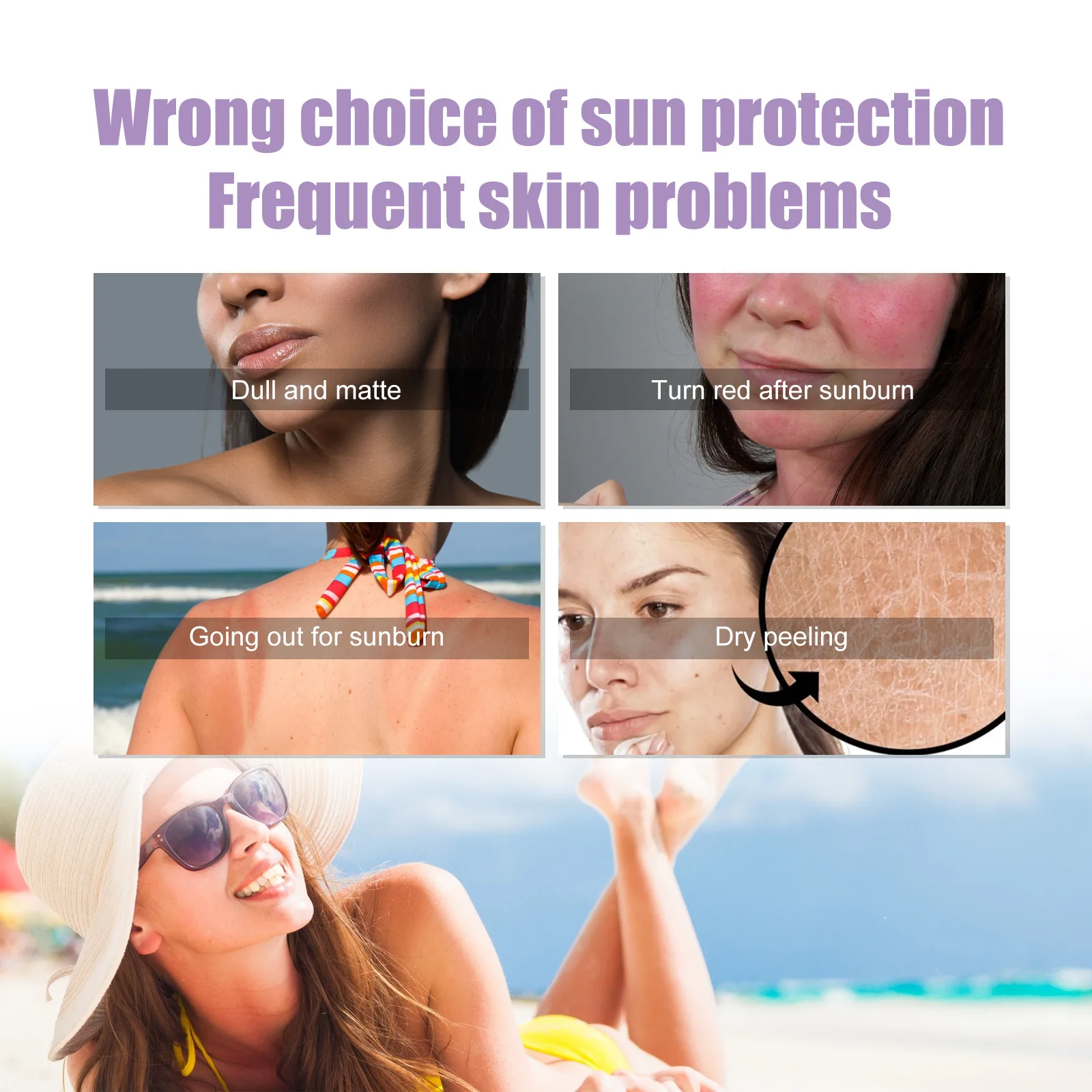 Outdoor Protection Natural Brightening Skin Refreshing Hydrating Non-greasy Lavender UV SPF 50 Sunscreen
