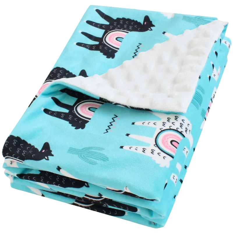 Newborn Growing 100% Polyester Super Soft Minky Flannel Fleece Baby Dot Blankets