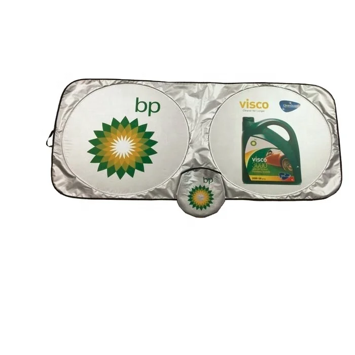 High quality custom silver polyester car window sun shade silver nylon car window sunshade