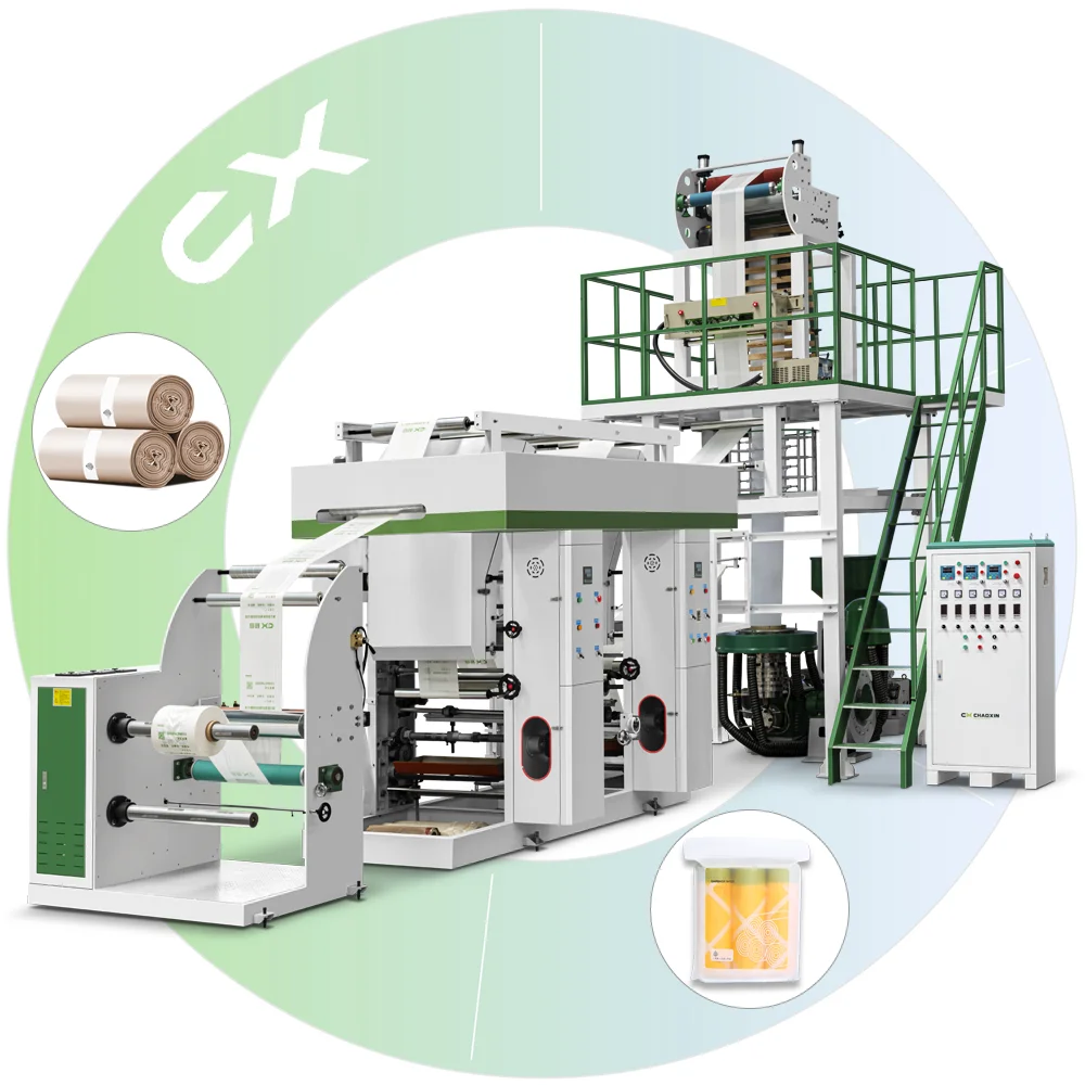 CX-B50-700 Full Biodegradable T-shirt bag 2 Colors Printing Online biodegradable plastic extruder price Without shaft