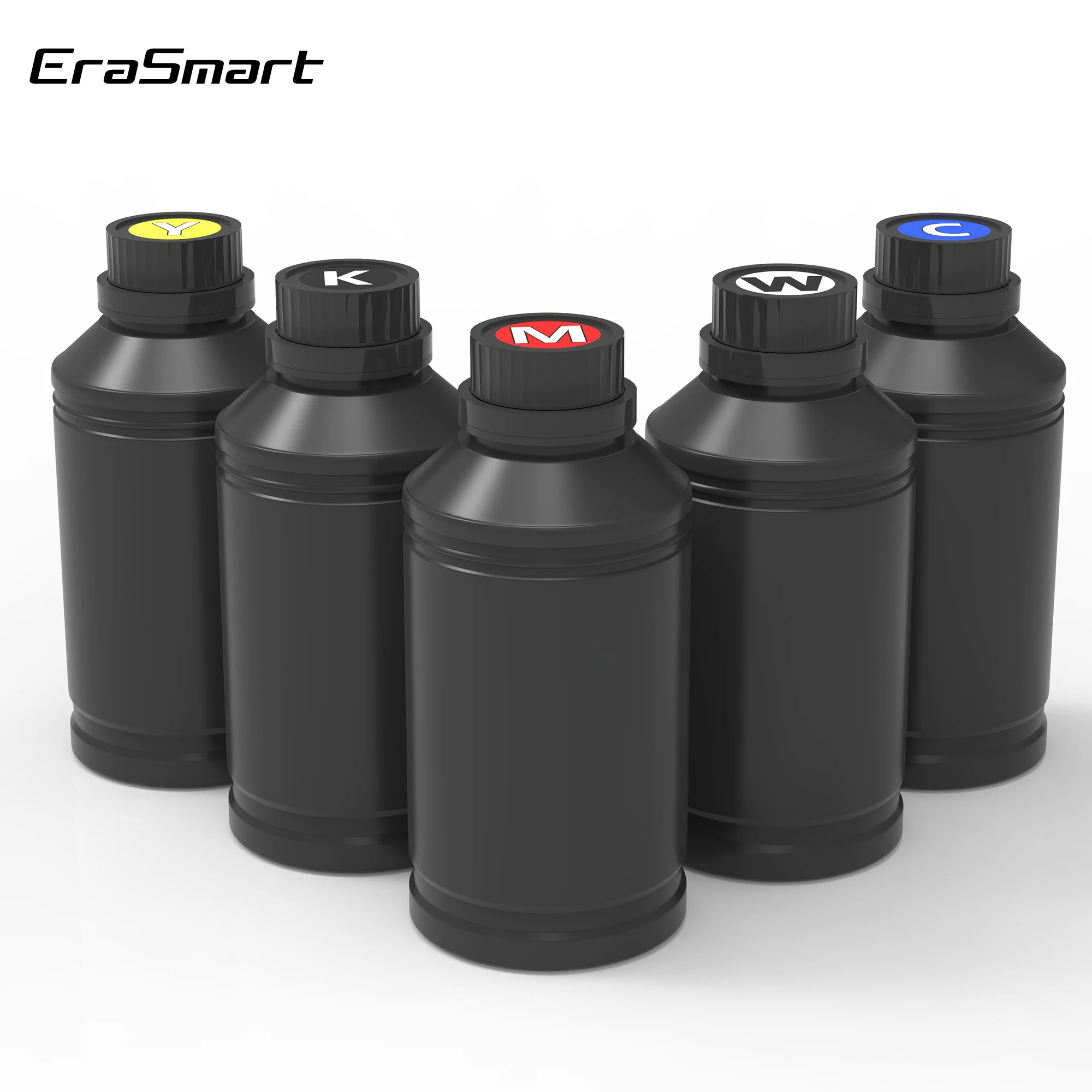 Erasmart Best quality CMKYW  5 Bottle 500ML LED Inkjet Printer UV Ink For UV Printer